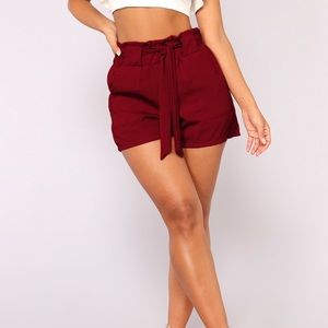 🌈(2 for $20) Fashion nova red paper bag shorts